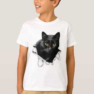 Black Cat Torn Cloth Gifts For Cat Lover T-Shirt