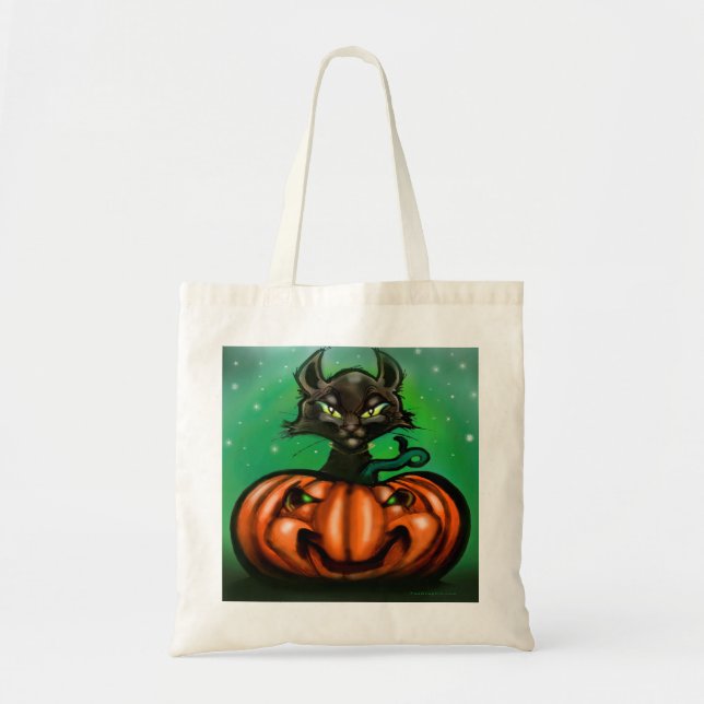 Black Cat Tote Bag (Front)