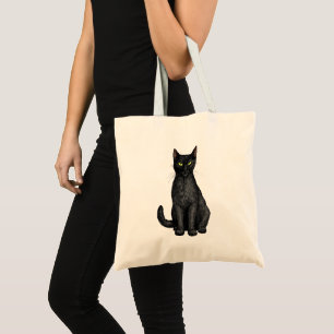Black cat tote bag