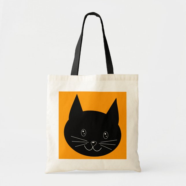 Black Cat Tote Bag (Front)