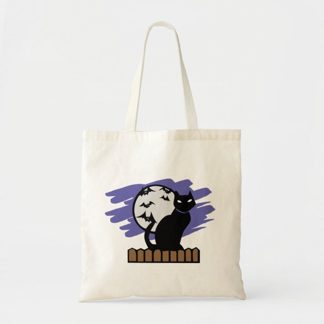 Black Cat Tote Bag (Front)