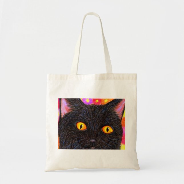 Black Cat Tote Bag (Front)