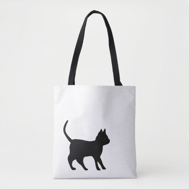 Black Cat Tote Bag (Front)