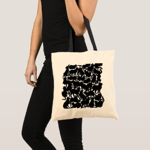 Black Cat Tote Bag Cat Grocery Bag Halloween Bags