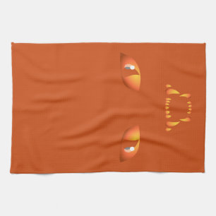 Black Cat Towel Spooky Halloween Cat Tea Towels