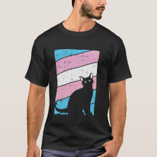 Black Cat Trans-gender Pride Kitten Lover LGBT-Q P T-Shirt