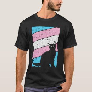 Black Cat Trans-gender Pride Kitten Lover LGBT-Q P T-Shirt