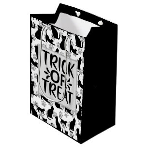 Black Cat Trick or Treat - Halloween Medium Gift Bag