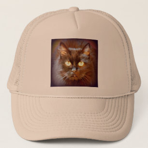 black cat trucker hat