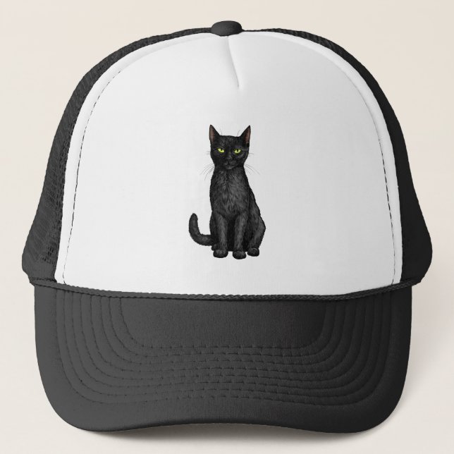 Black cat trucker hat (Front)