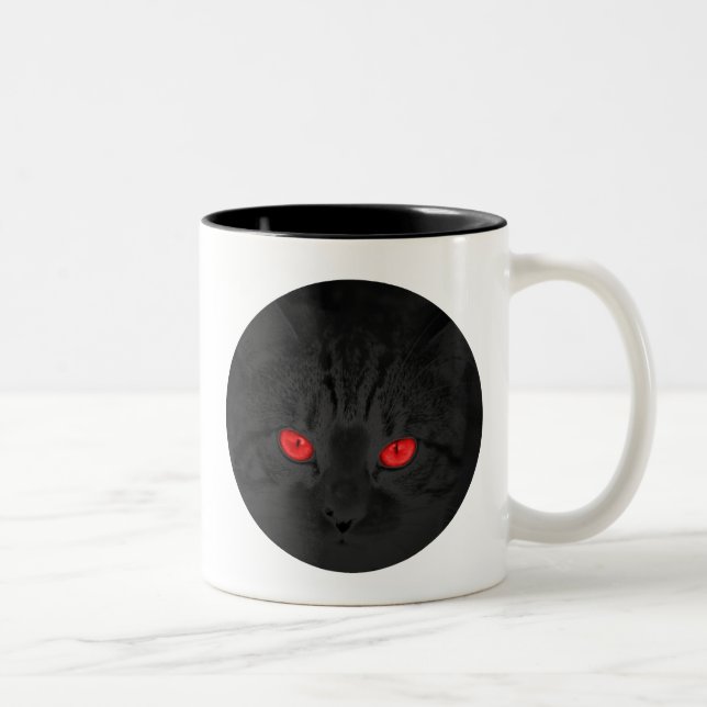 Black cat Two-Tone coffee mug (Right)