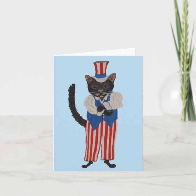 Black Cat Uncle Sam Invitation (Front)
