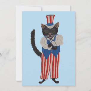 Black Cat Uncle Sam Invitation
