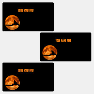 Black Cat Under Orange Moon Return  Label