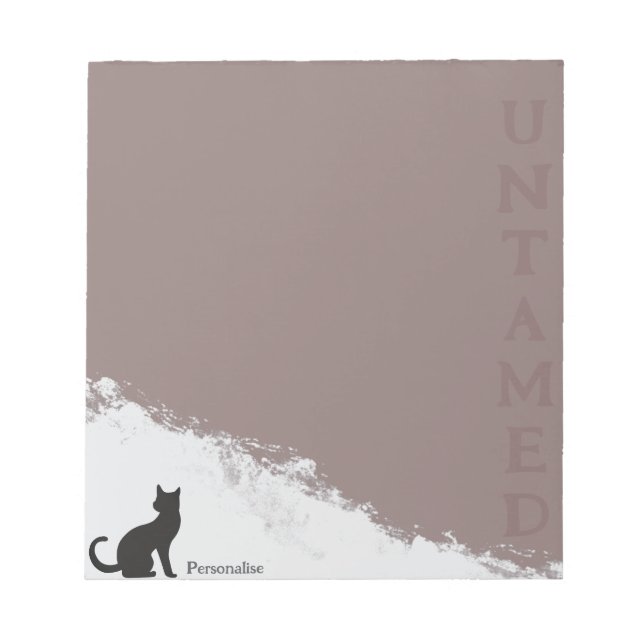 Black Cat Untamed Quote Pink Writing Paper  Notepad (Front)