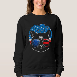 Black Cat Usa Flag Patriotic Kitten American Patri Sweatshirt