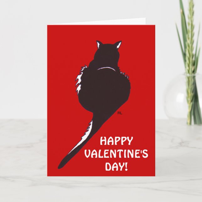 Black Cat Valentine Card (Front)