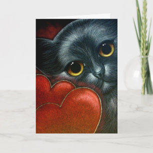 BLACK CAT VALENTINE Card