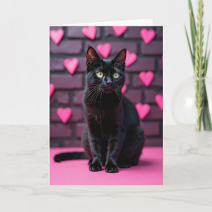 Black Cat Valentine Love Card