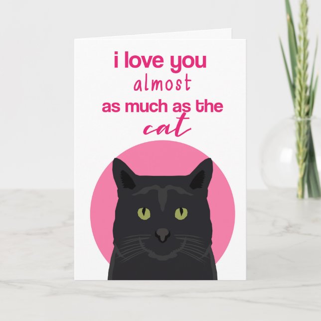 Black Cat Valentines Day Card (Front)
