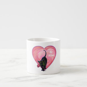Black Cat Valentine's Day Espresso Cup