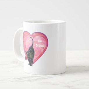 Black Cat Valentine's Day Large Coffee Mug