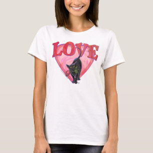 Black Cat Valentine's Day T-Shirt