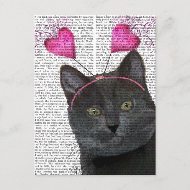 Black Cat Valentines Holiday Postcard (Front)