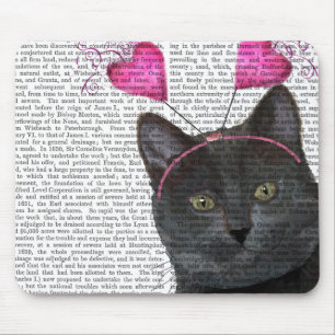 Black Cat Valentines Mouse Mat