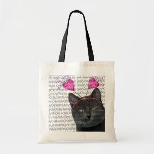 Black Cat Valentines Tote Bag