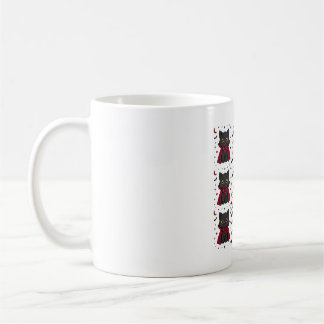 Black Cat Vampire Cape Halloween Pattern Coffee Mug