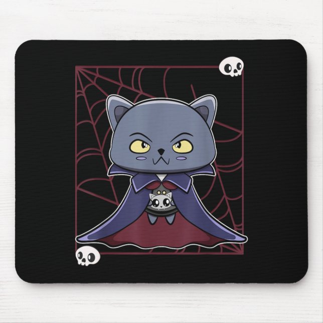 Black Cat Vampire Dracula And Monster Item For Mouse Mat (Front)