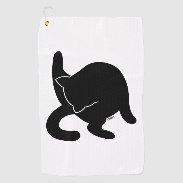 Black Cat Versus Humans mp Golf Towel (Front)