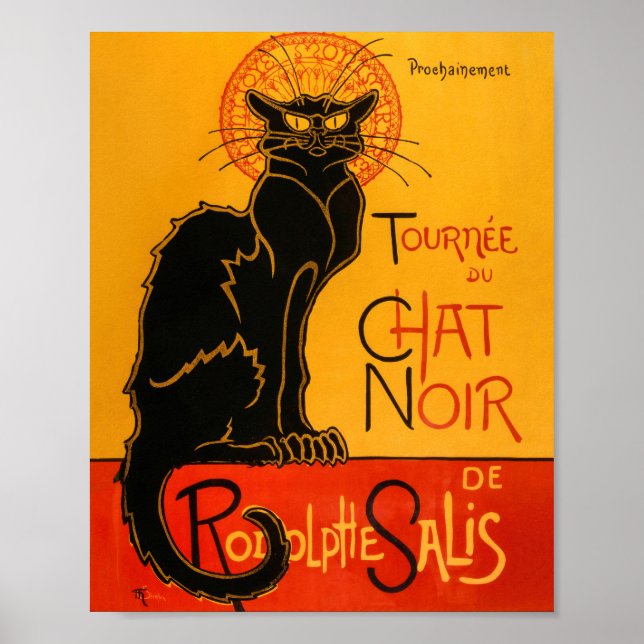 Black Cat Vintage Halloween Steinlen Poster (Front)
