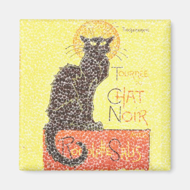 Black Cat Vintage Magnet (Front)