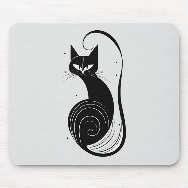 Black cat vintage Mouse pad (Front)