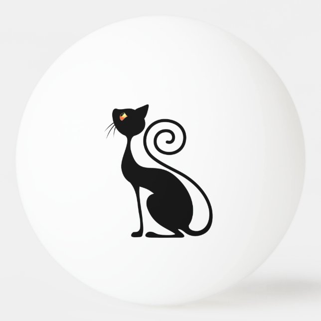 Black Cat Vintage Style  Ping Pong Ball (Front)