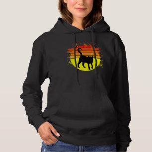 Black Cat Vintage Sunse Splatter Paint Cat Hoodie