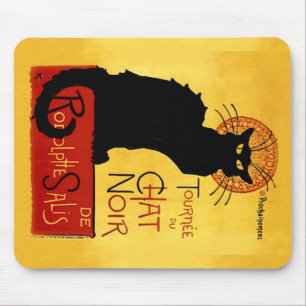 Black Cat Vintage Tournée du Chat Noir, Mousepad
