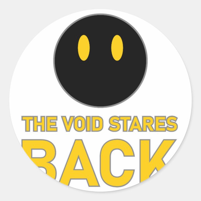 Black Cat Void Eyes The Void Stares Back Classic Round Sticker (Front)