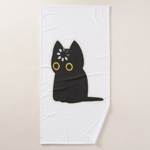 Black Cat Void Loading Cute Silly Funny Animal Lov Bath Towel