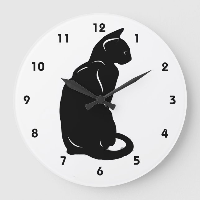 Black Cat Wall Clock (Front)