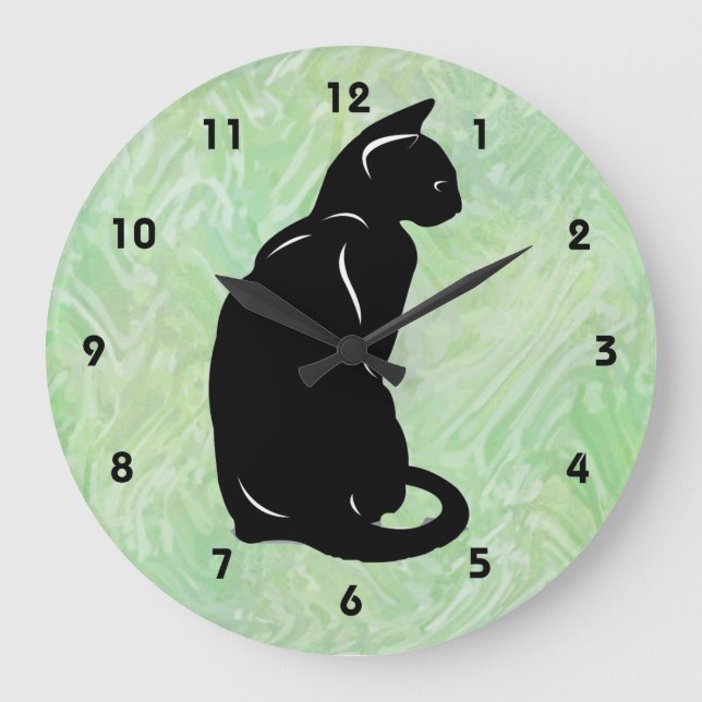 Black Cat Wall Clock (Front)