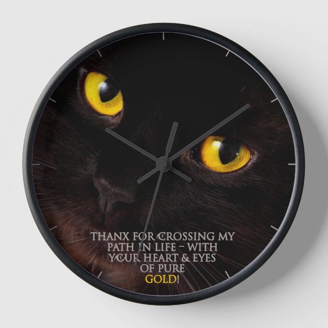 Black Cat Wall Clock (Front)