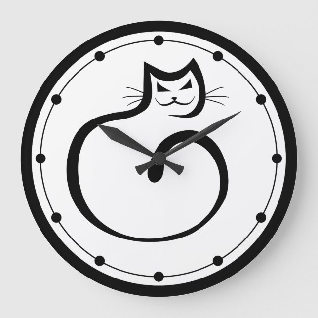 Black Cat Wall Clock (Front)