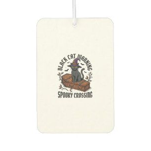 Black Cat Warning Vintage Halloween Witch Cat_1 Car Air Freshener