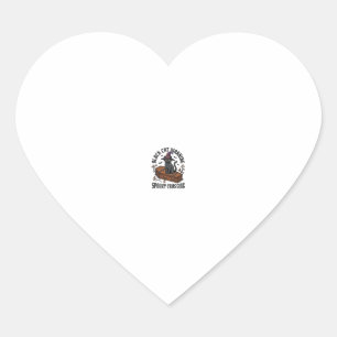 Black Cat Warning Vintage Halloween Witch Cat_1 Heart Sticker