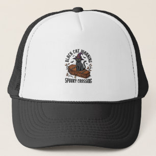Black Cat Warning Vintage Halloween Witch Cat_1 Trucker Hat
