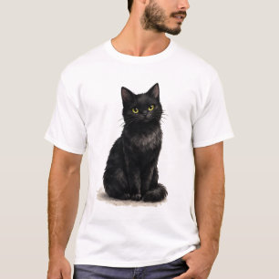 Black Cat Watercolor Clipart T-Shirt