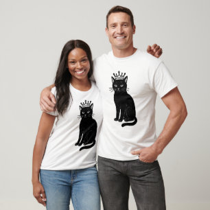 Black Cat Wearing Crown T-Shirt